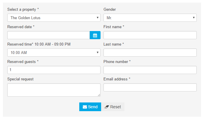 Restaurant Website Lease Online Table Booking Management