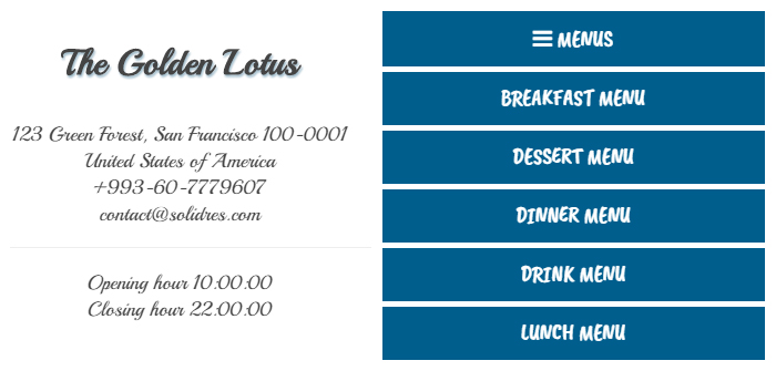 Restaurant Website Lease Digital Restaurant Menu