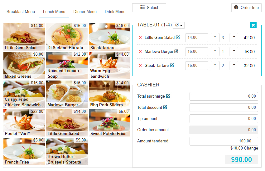 Restaurant Website Lease Tablet and Smartphone POS Integration